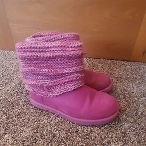 Girls boots with sweater trim